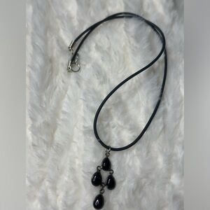 Black leather tears necklace ❤️